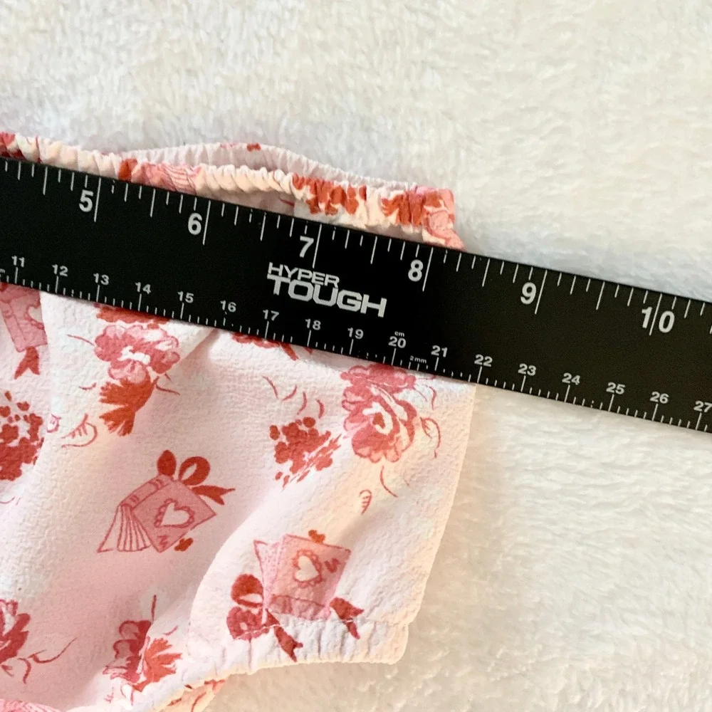 Hill House Floral Bloomers Diaper Cover Girl Size 12-18M Pink Red Book Bow Print